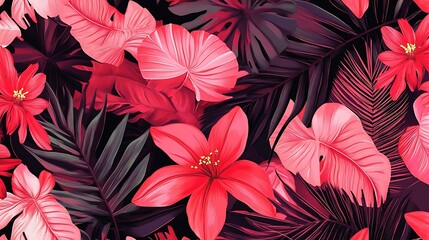 Tropical Floral Seamless Pattern. (2)