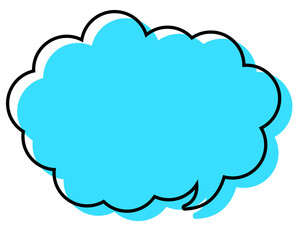 シンプルな線がずれた吹き出し　丸みのある雲形