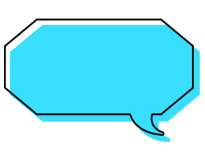 シンプルな線がずれた吹き出し　細長い八角形