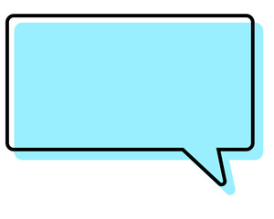 シンプルな線がずれた吹き出し　四角形