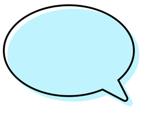 シンプルな線がずれた吹き出し　丸形