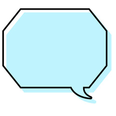 シンプルな線がずれた吹き出し　角のある八角形