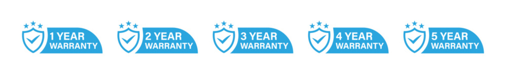 Blue Product Warranty Badges (1 to 5 Years)