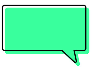 シンプルな線がずれた吹き出し　四角形