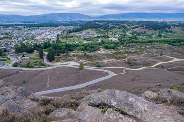 Fototapeta premium Overlooking rooftops and township of Alexandra from Bridge Hill