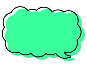 シンプルな線がずれた吹き出し　細長い雲形