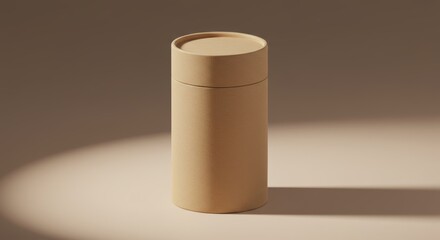 Tan Cylinder Container