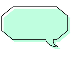 シンプルな線がずれた吹き出し　細長い八角形