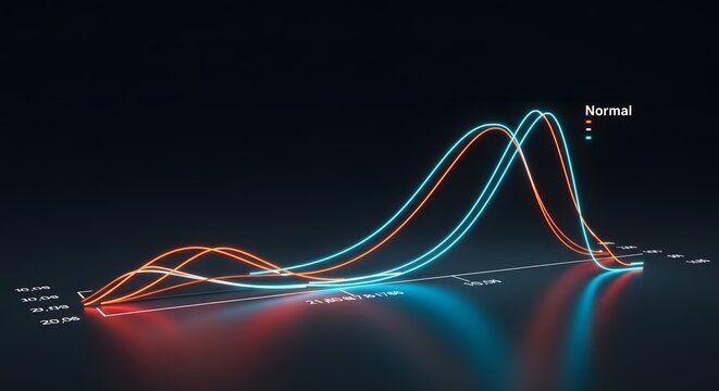Neon Glowing Graph Showing Data Comparison