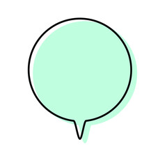 シンプルな線がずれた吹き出し　丸形の下向き