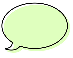 シンプルな線がずれた吹き出し　丸形