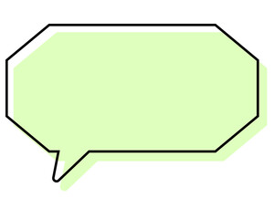 Naklejka premium シンプルな線がずれた吹き出し 細長い八角形