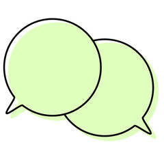 シンプルな線がずれた吹き出し　重なる会話