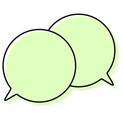 シンプルな線がずれた吹き出し　重なる会話