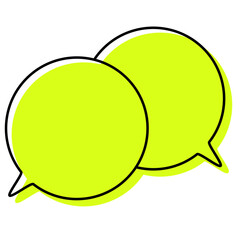 シンプルな線がずれた吹き出し　重なる会話