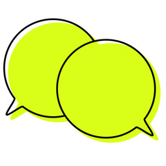 シンプルな線がずれた吹き出し　重なる会話