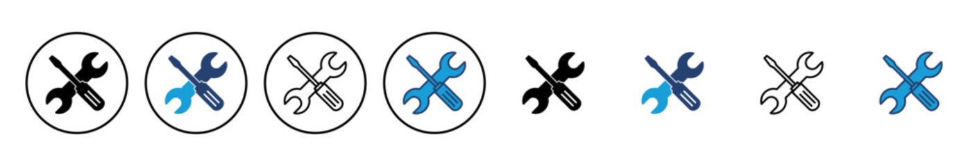 Repair tools icon vector. tool icon vector. setting icon vector. Wrench and screwdriver. support, Service