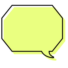 シンプルな線がずれた吹き出し　角のある八角形