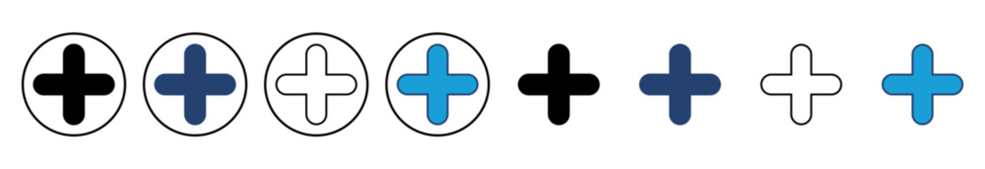 Fototapeta premium Plus Icon vector. Add plus icon