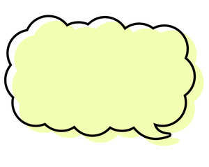 シンプルな線がずれた吹き出し　細長い雲形