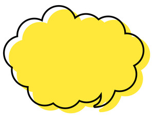 シンプルな線がずれた吹き出し　丸みのある雲形
