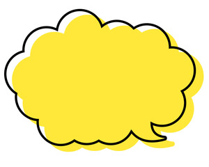 シンプルな線がずれた吹き出し　丸みのある雲形