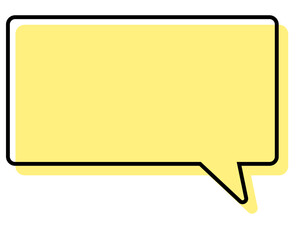 Naklejka premium シンプルな線がずれた吹き出し 四角形