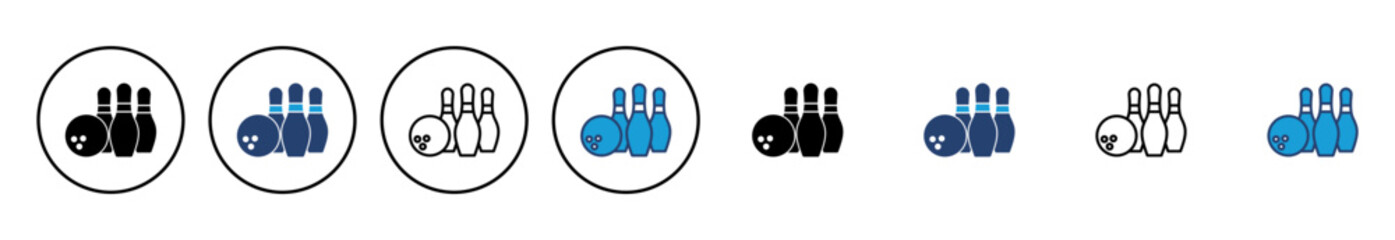 Bowling icon vector. bowling ball and pin icon. bowling pins