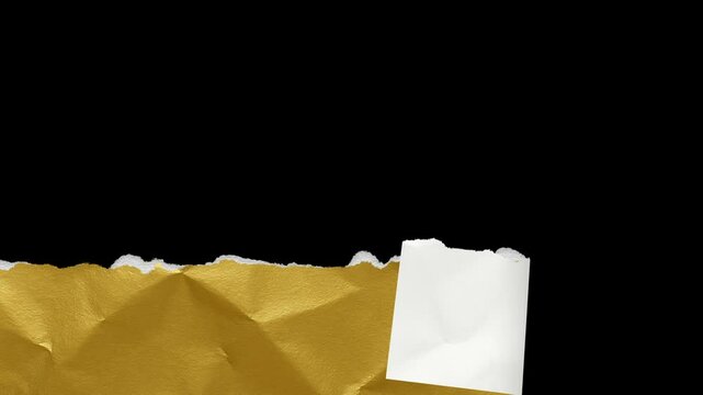 golden paper tears, dual horizontal rip, triple split transition, 4K matte