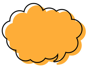 シンプルな線がずれた吹き出し　丸みのある雲形