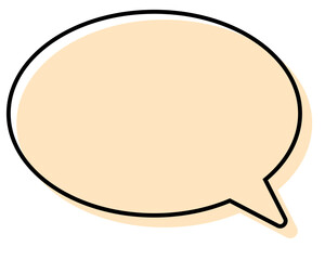 シンプルな線がずれた吹き出し　丸形