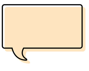 シンプルな線がずれた吹き出し　四角形