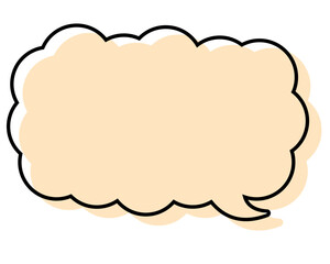 シンプルな線がずれた吹き出し　細長い雲形