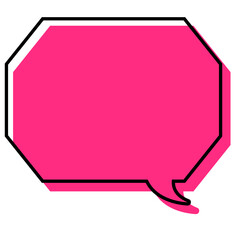 シンプルな線がずれた吹き出し　角のある八角形