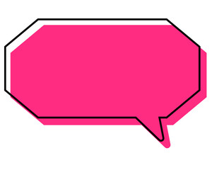 シンプルな線がずれた吹き出し　細長い八角形