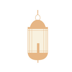 Brown Islamic lantern vector, ideal for Ramadan, festive decoration, or traditional Arabic design themes in digital or printed creative projects.