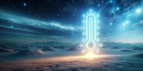 Luminescent Thermometer in a Frozen, Starlit Landscape A Symbolic Representation of Climate Change