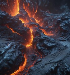 Abstract blue lava; swirling, molten, stone, dramatic texture, cosmic feel,  geology,  vibrant,  magical