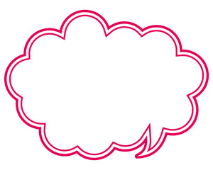 シンプルなカラー線の吹き出し　丸みのある雲形