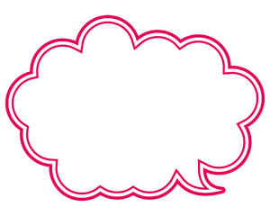 シンプルなカラー線の吹き出し　丸みのある雲形