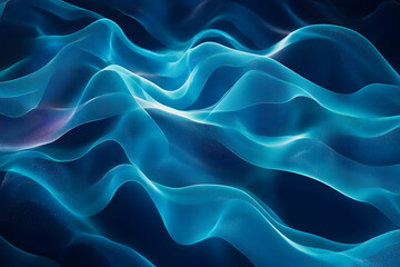 Abstract digital design of wavy blue lines.