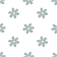 seamless pattern with cartoon flowers. hand drawing. design for fabric, print, textile, wrapper