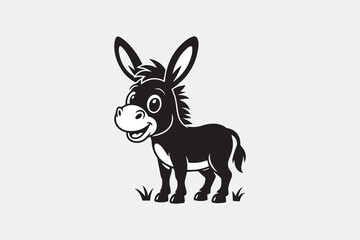  CUTE donkey silhouette vector