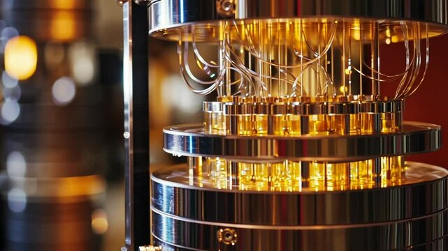 Detailed View of Advanced Quantum Computer Hardware and Its Complex Components