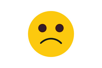 Fototapeta premium Sad smiley face icon vector on white background