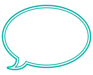 シンプルなカラー線の吹き出し　丸形