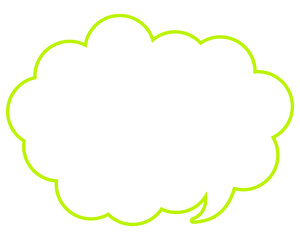 シンプルなカラー線の吹き出し　丸みのある雲形