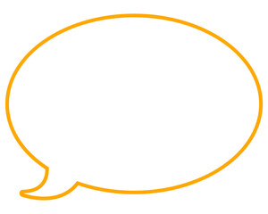 シンプルなカラー線の吹き出し　丸形