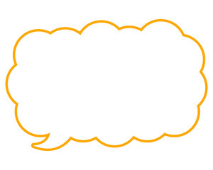 シンプルなカラー線の吹き出し　細長い雲形