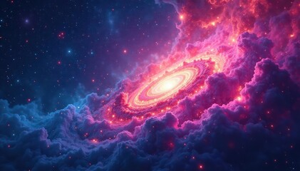 Abstract swirling nebula, vibrant cosmic texture, green, cosmic, digital art